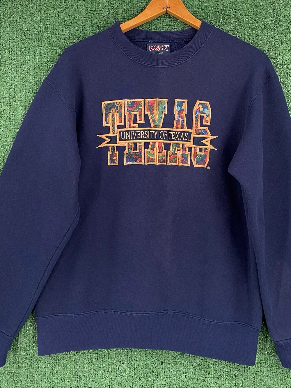VTG 90s JanSport University of Texas Embroidered Fabric Sweatshirt Womens Small